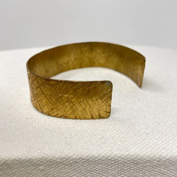 Handcrafted Adjustable Copper & Brass Cuff Bracelets Rustic Minimalist Artsy - Picture 6 of 16